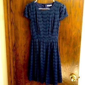 Navy formal key hole back dress
